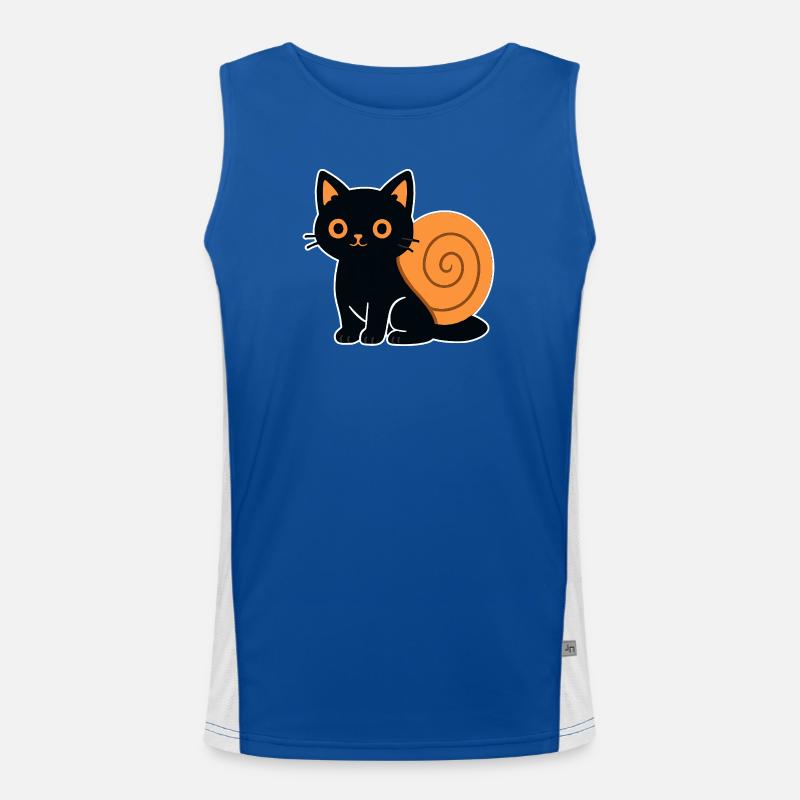 Katzensilhouette in Orange Funktionelles Kontrast-Tank Top für Männer 