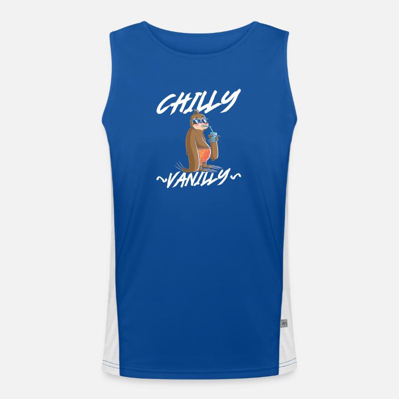 Chilly Vanilla Sloth Men's Functional Contrast Tank Top 