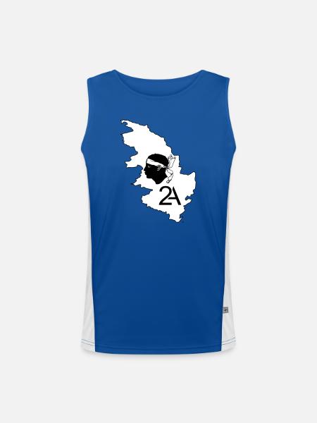 Corse du sud - Débardeur respirant contrasté Homme - bleu/blanc
