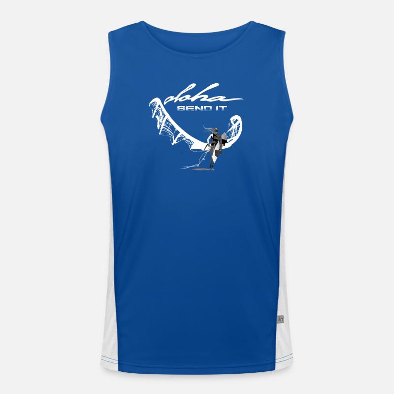 Send it Kitesurferin Funktionelles Kontrast-Tank Top für Männer 