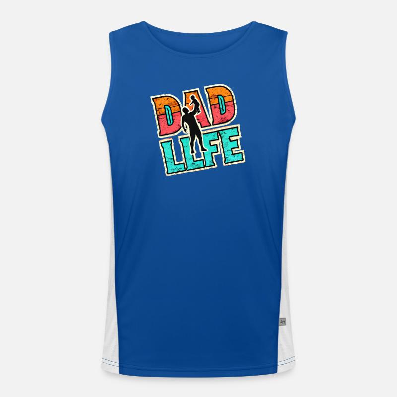 Dad Life, Fathers Gift Men's Functional Contrast Tank Top 