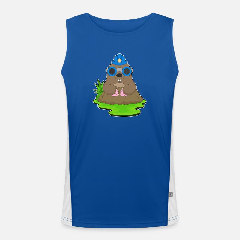 Mole Miner Mining Helmet Mining - Men's Functional Contrast Tank Top - royal/white
