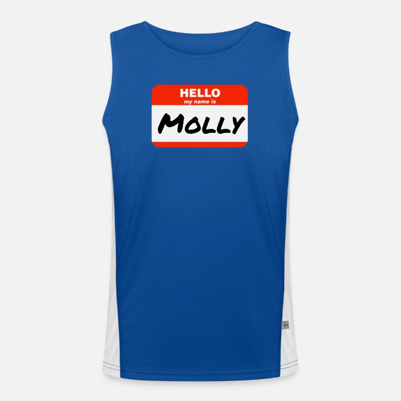Hello My Name Is Molly Label Name Tag Men's Functional Contrast Tank Top 