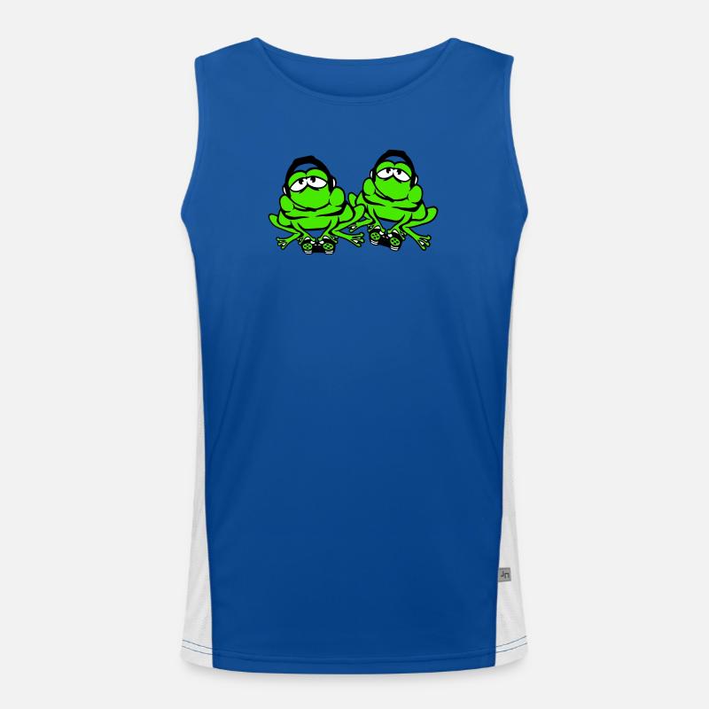 2 Frösche Gamer Nerd zocken Controller Spiel Team Funktionelles Kontrast-Tank Top für Männer 