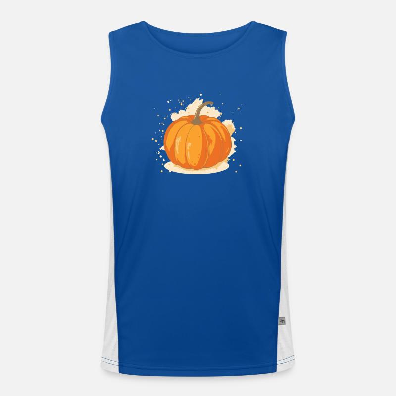 Kürbis Illustration Vintage Herbst Funktionelles Kontrast-Tank Top für Männer 