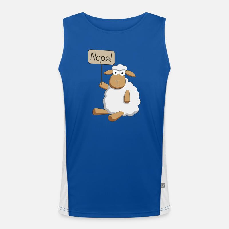Nope! - protesting sheep - Men's Functional Contrast Tank Top  - royal/white