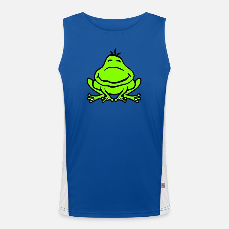Grenouille Crapaud Sourire Drôle Bande dessinée Heureux Mignon Débardeur respirant contrasté Homme 
