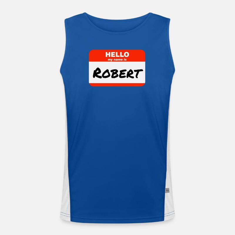 Hello My Name Is Robert Label Name Tag Men's Functional Contrast Tank Top 