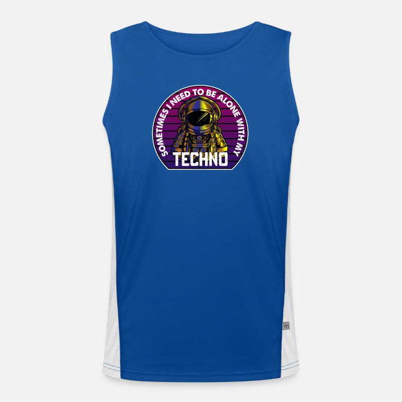 Techno Astronaut Circle Badge Men's Functional Contrast Tank Top 