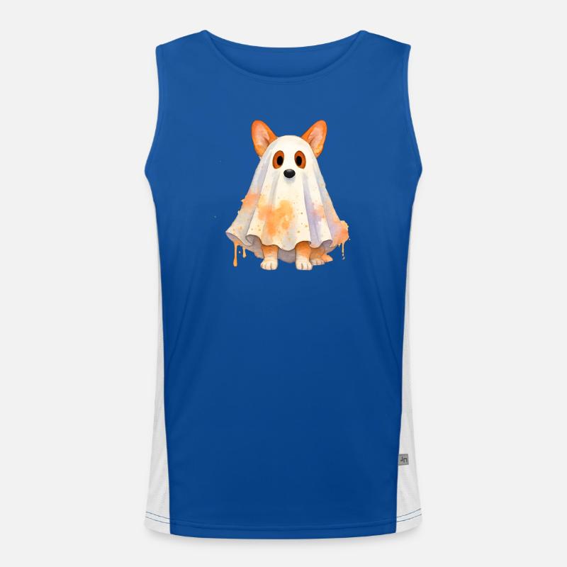Hund Geist Aquarell Funktionelles Kontrast-Tank Top für Männer 
