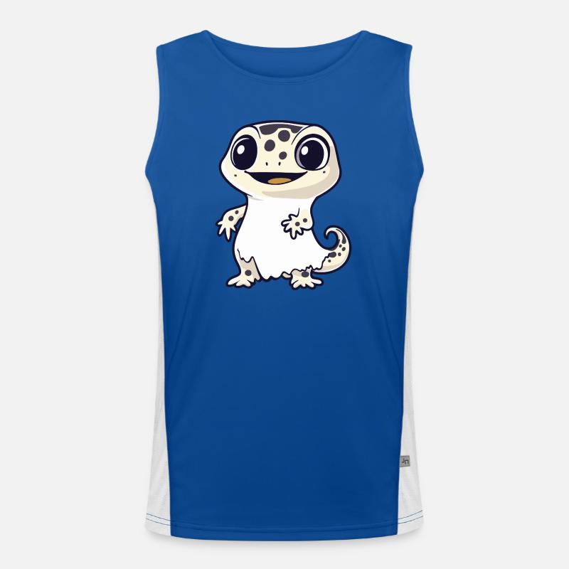 Lizard Halloween Ghost - Men's Functional Contrast Tank Top  - royal/white