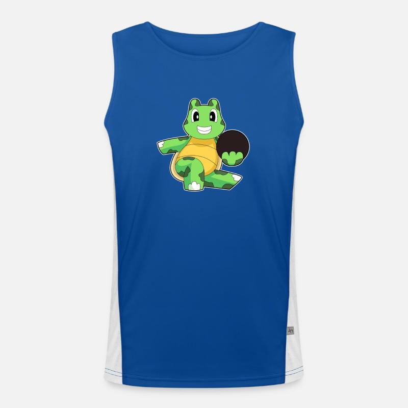 Turtle Bowling Bowling Ball - Men's Functional Contrast Tank Top  - royal/white