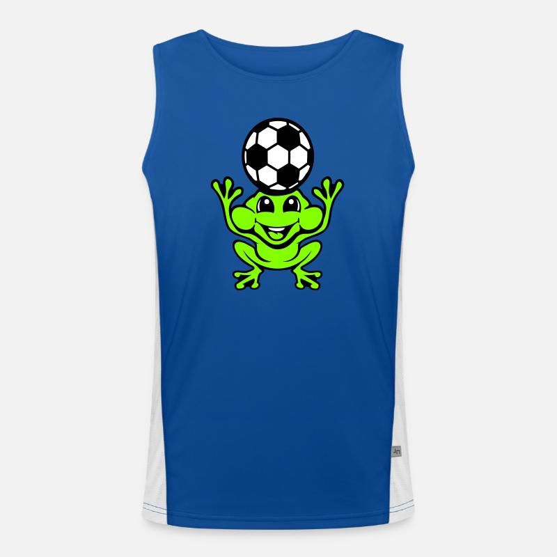 Frog Soccer Header Ball Playing Toad Men's Functional Contrast Tank Top 