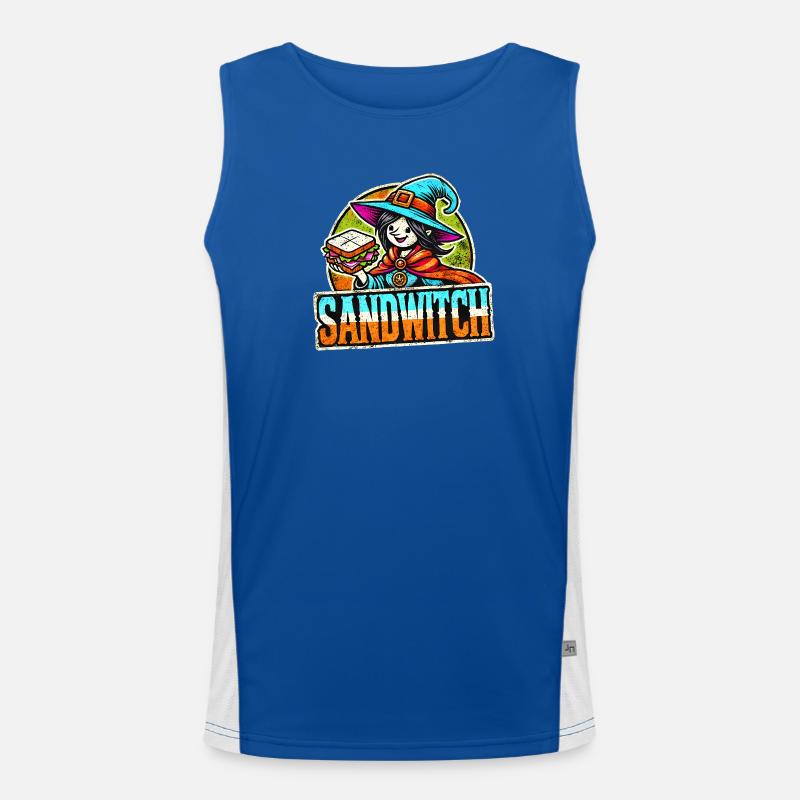 Sandwitch Witch Cartoon Haloween Art Men's Functional Contrast Tank Top 