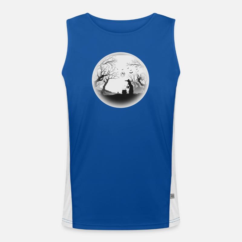 Haunted Forest Cauldron Silhouette Men's Functional Contrast Tank Top 