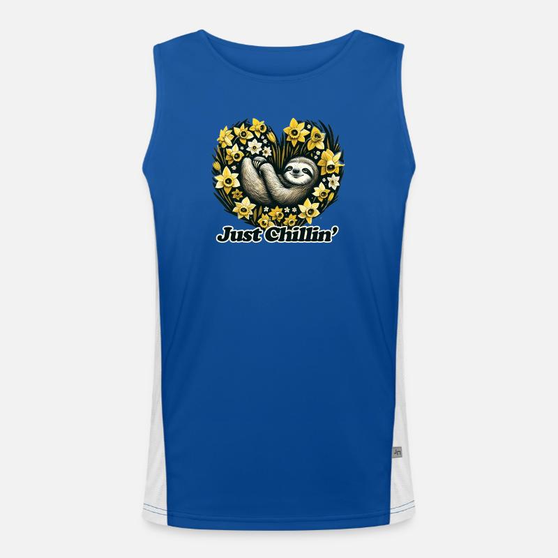 Just Chill Sloth in Daffodil Heart Men's Functional Contrast Tank Top 