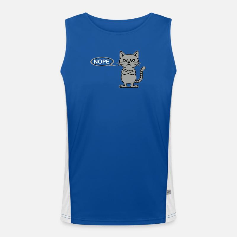Skeptical Cat NOPE Statement Men's Functional Contrast Tank Top 