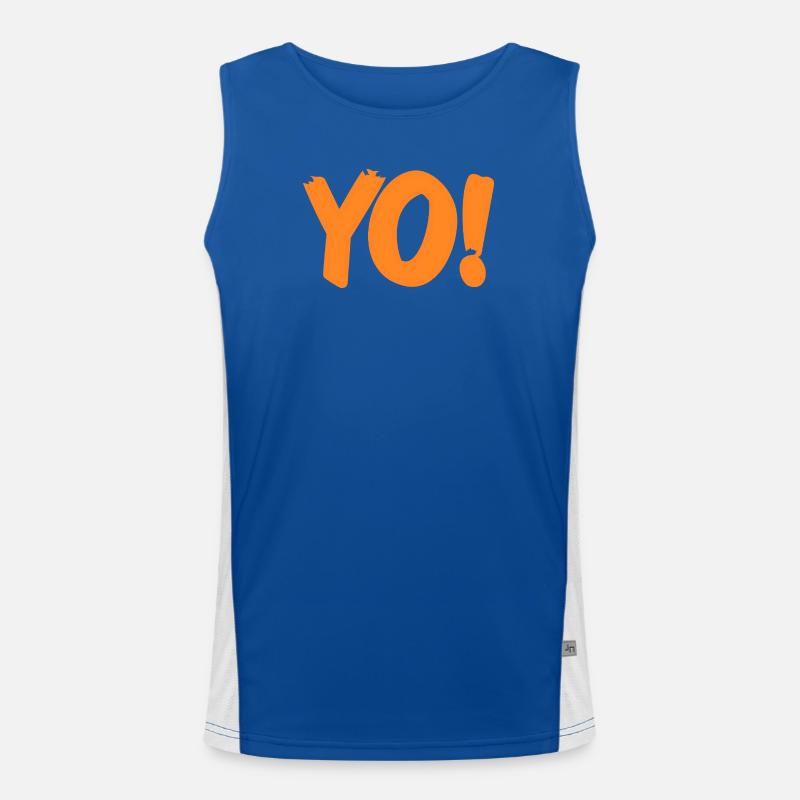 Yo Funny Retro Slang Expression Humor Phrase Men's Functional Contrast Tank Top 