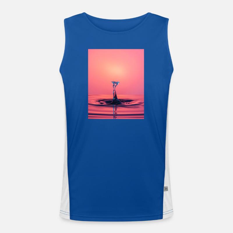 Liquid Abstract Splash Men's Functional Contrast Tank Top 