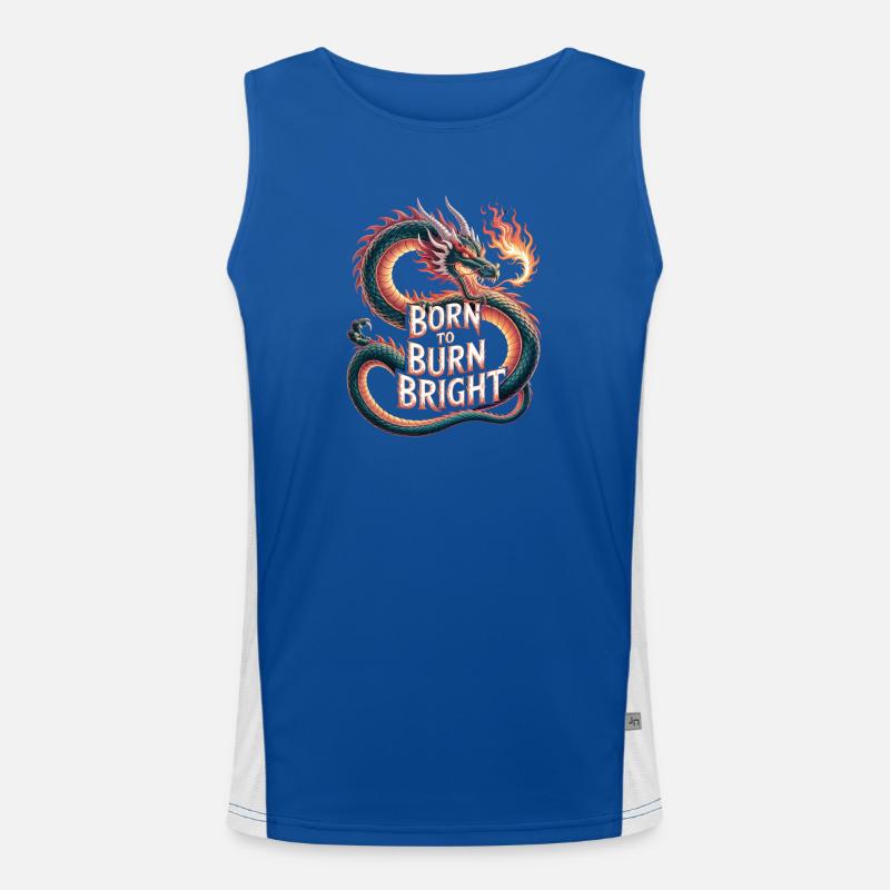 Drache – Born to Burn Bright Funktionelles Kontrast-Tank Top für Männer 