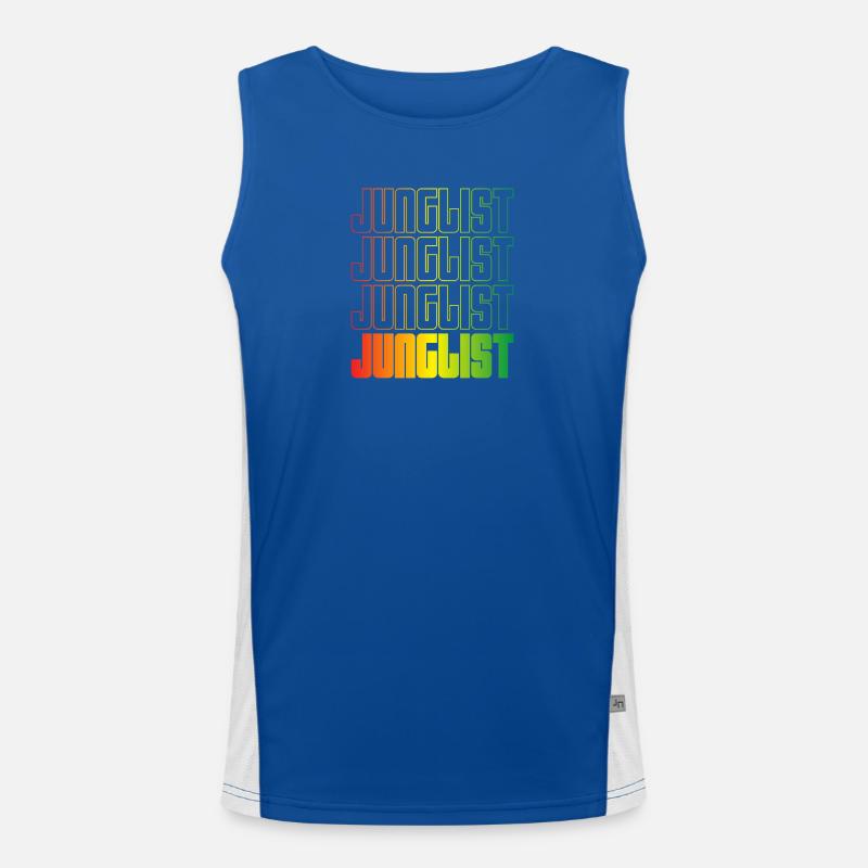 Junglist Gradient Text DNB - Men's Functional Contrast Tank Top  - royal/white