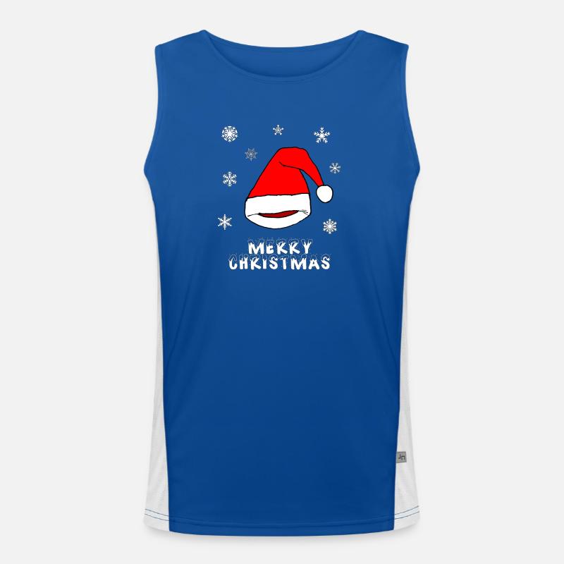 Weihnachts Mütze Santa Claus Funktionelles Kontrast-Tank Top für Männer 
