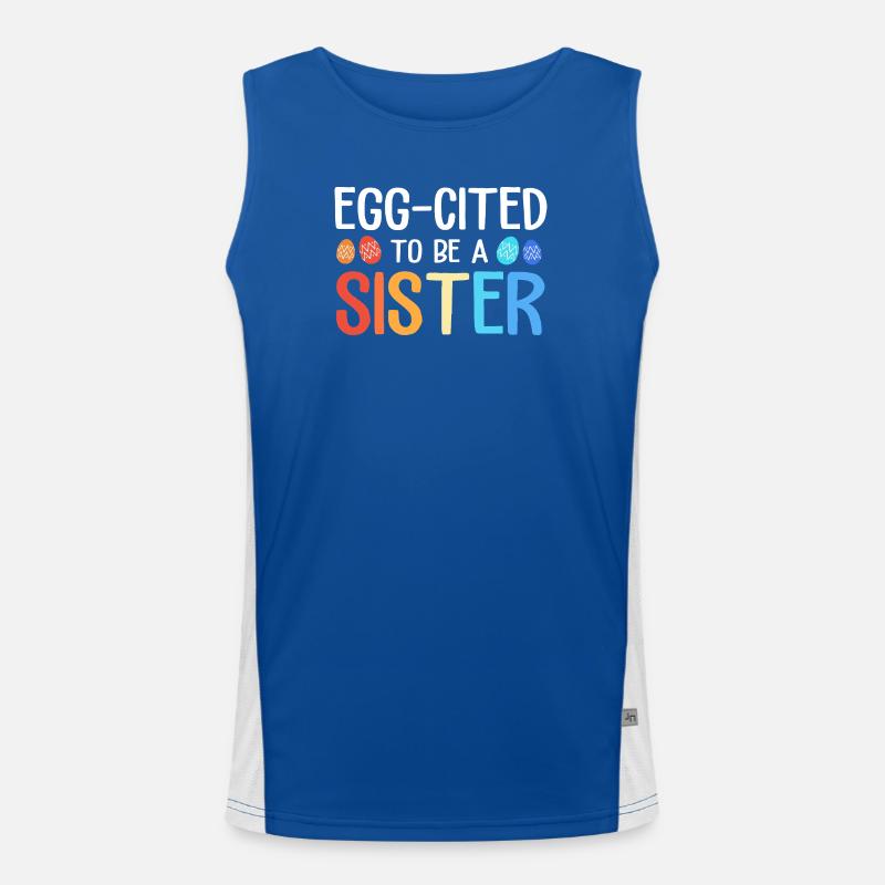 Gender Reveal Ostern Werdende Mutter Funktionelles Kontrast-Tank Top für Männer 