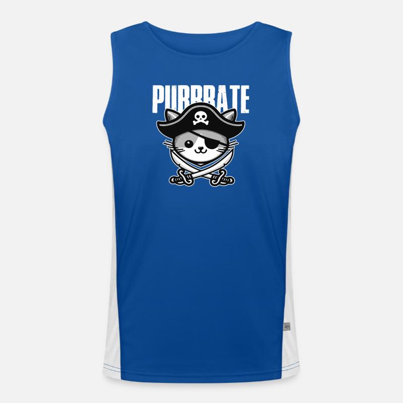 Pirate Cat Tricorn Men's Functional Contrast Tank Top 