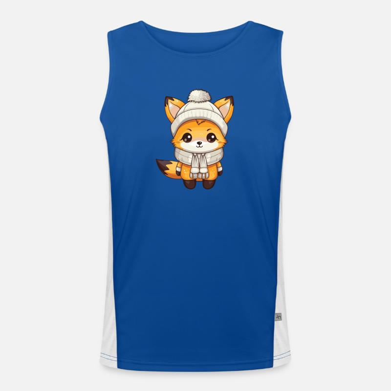 Fox Winter Animal Baby Comic Men's Functional Contrast Tank Top 