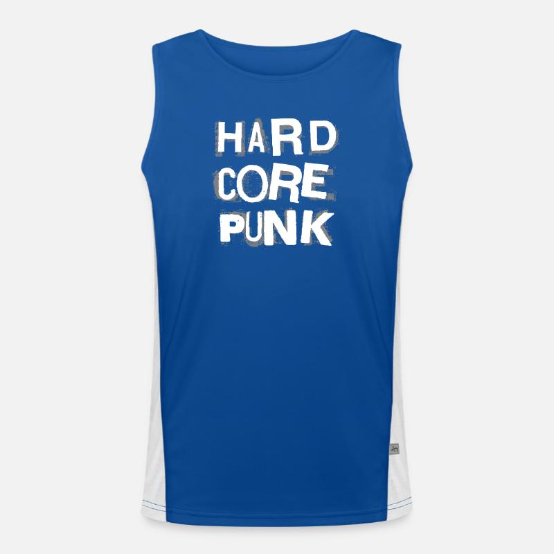 Hardcore Punk Stencil Text Men's Functional Contrast Tank Top 