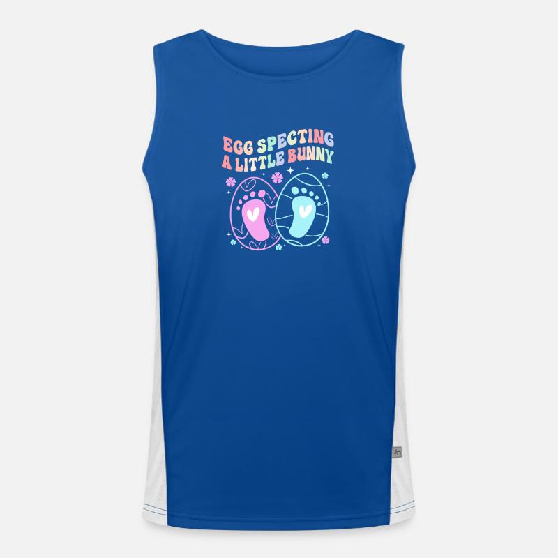 Werdende Mutter Ostern Gender Reveal Funktionelles Kontrast-Tank Top für Männer 