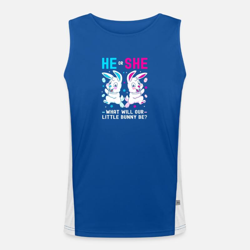 Werdende Mutter Ostern Gender Reveal Funktionelles Kontrast-Tank Top für Männer 