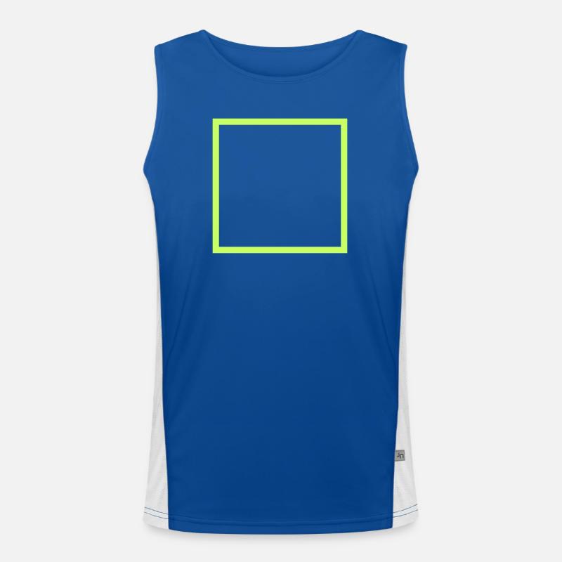 Black square with neon frame - Men's Functional Contrast Tank Top  - royal/white