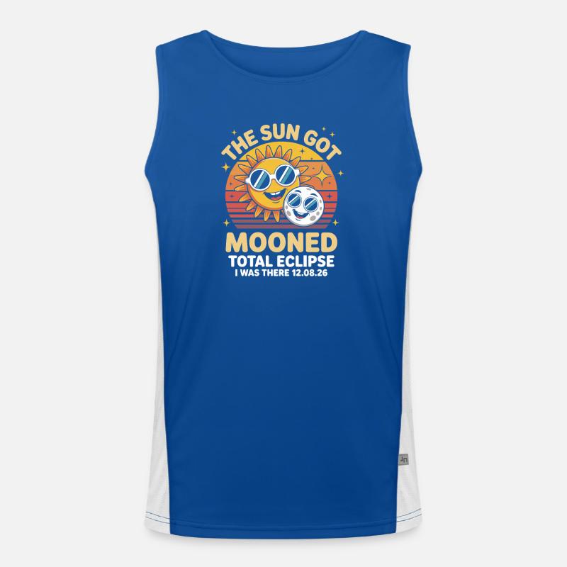 Sonne Mond Eclipse mit Brille Funktionelles Kontrast-Tank Top für Männer 