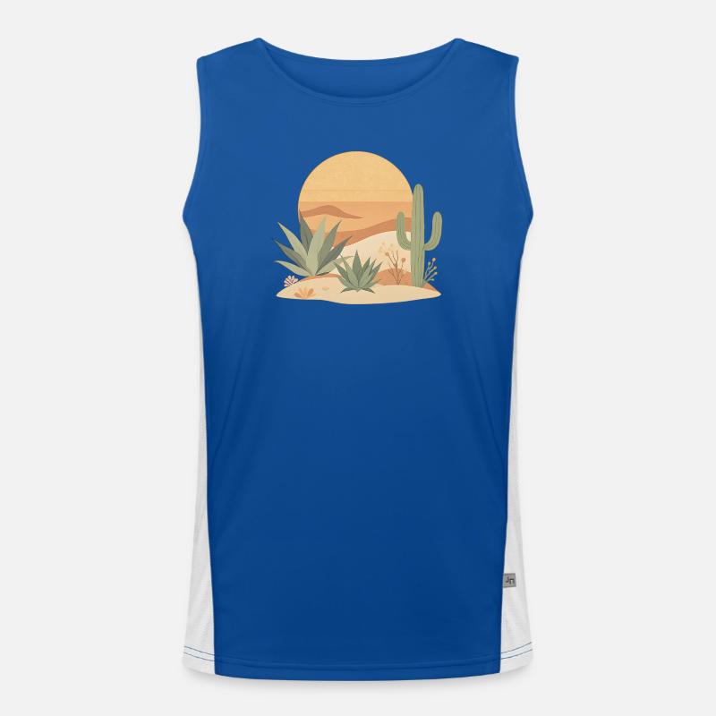 Boho Nature Cacti Men's Functional Contrast Tank Top 