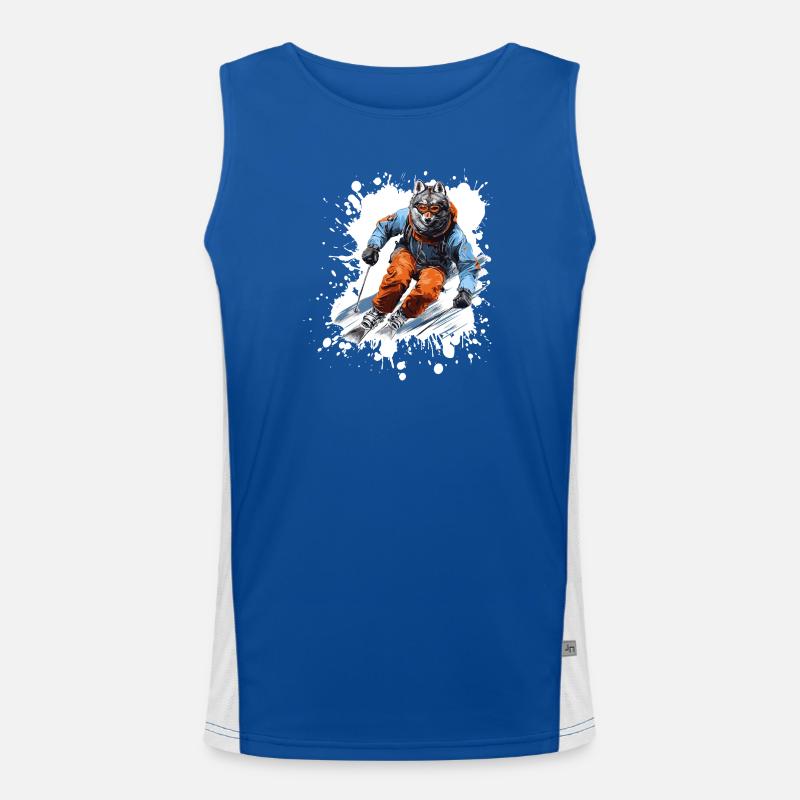 Wolf Ski Skiing - Men's Functional Contrast Tank Top  - royal/white