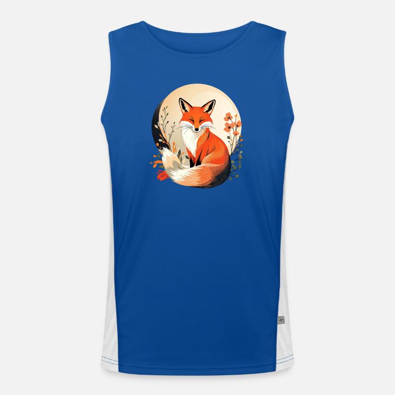 Boho Fox - Men's Functional Contrast Tank Top  - royal/white