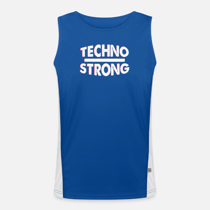 Techno Strong Neon Glitch Funktionelles Kontrast-Tank Top für Männer 