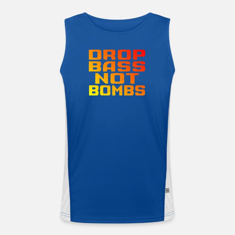 DNB Techno Drop Bass Not Bombs Men's Functional Contrast Tank Top 