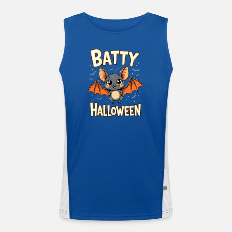 Fledermaus Halloween Kostüm süß Happy Batty Funktionelles Kontrast-Tank Top für Männer 