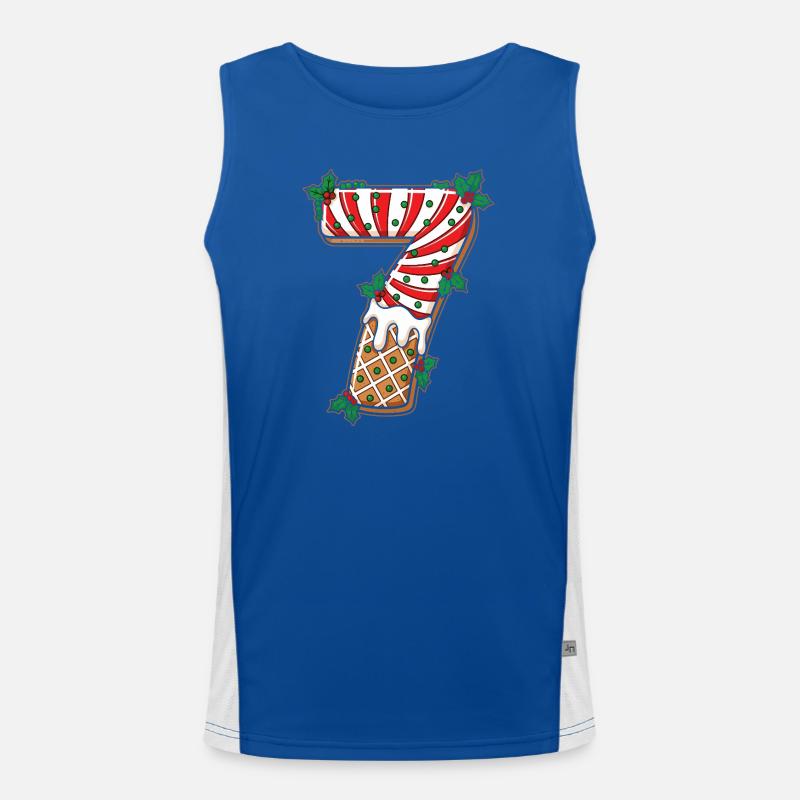Weihnachts 7 Eisstiel Mistel Funktionelles Kontrast-Tank Top für Männer 