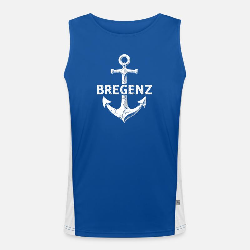 Anker Bregenz Bodensee Österreich Funktionelles Kontrast-Tank Top für Männer 