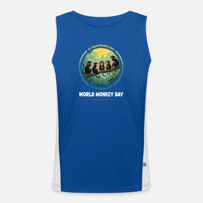 World Monkey Day – December 14th - Men's Functional Contrast Tank Top  - royal/white