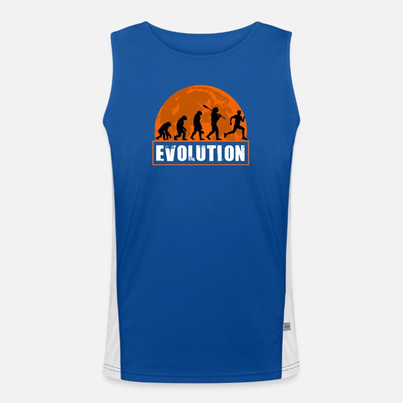 Running Man Evolution Funny Runner Tee Marathon Men's Functional Contrast Tank Top 