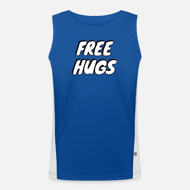 Free Hugs Typographie pop audacieuse Débardeur respirant contrasté Homme 