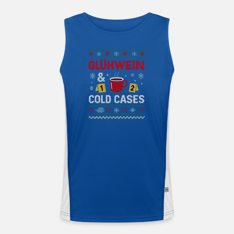 Mulled Wine & Cold Cases - Men's Functional Contrast Tank Top  - royal/white