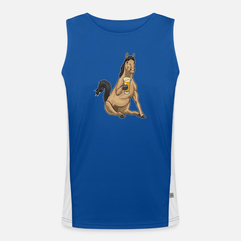 Pferd Bier Funktionelles Kontrast-Tank Top für Männer 