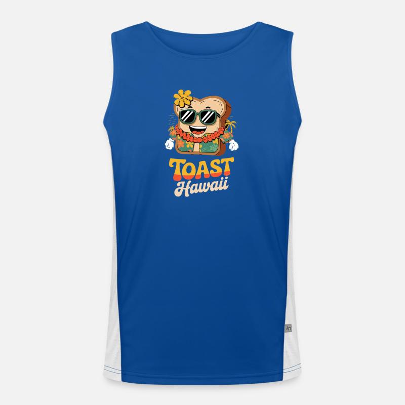 Toast Hawaii Retro Cool Strand Vibes Funktionelles Kontrast-Tank Top für Männer 