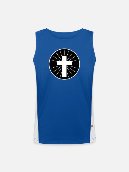 Cross - Men's Functional Contrast Tank Top - royal/white