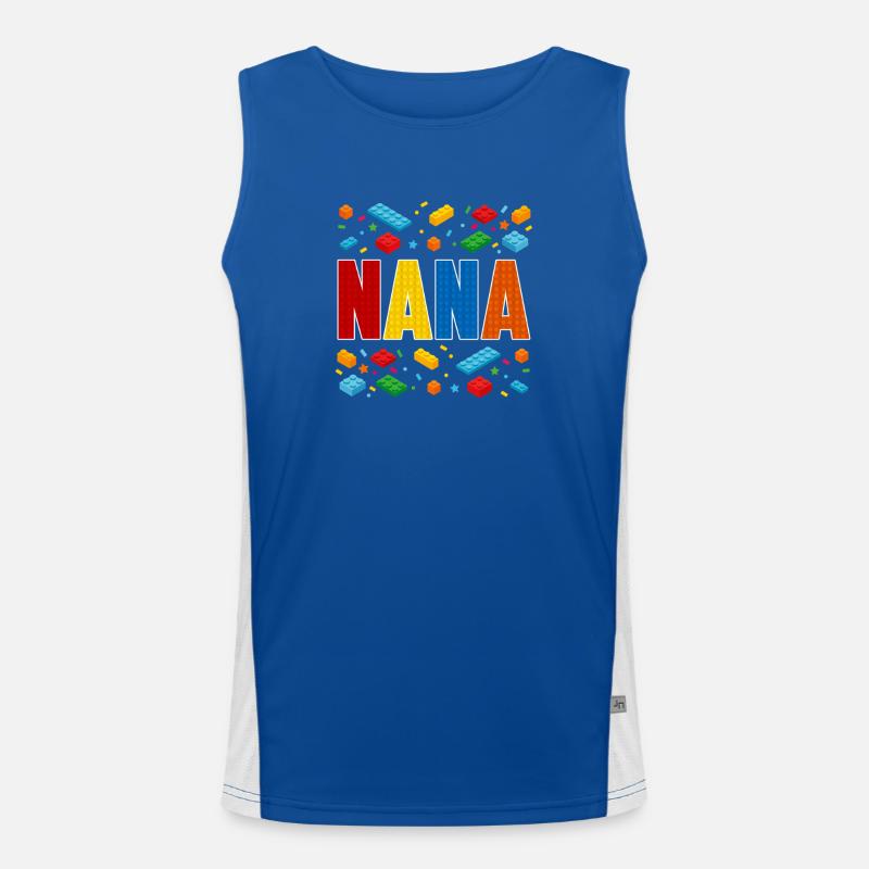 Nana brique constructeur grand-mère créative amant de blocs Débardeur respirant contrasté Homme 